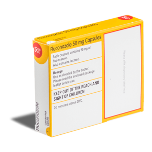 Fluconazol 50 mg achterkant verpakking