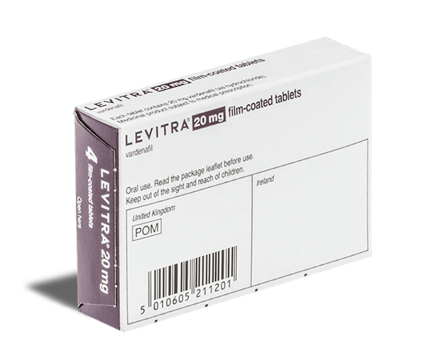 Levitra 20mg achterkant verpakking