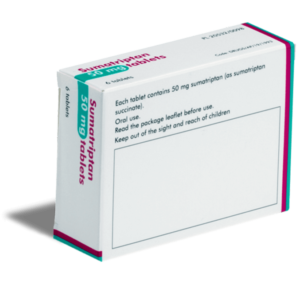 Sumatriptan 50 mg achterkant verpakking
